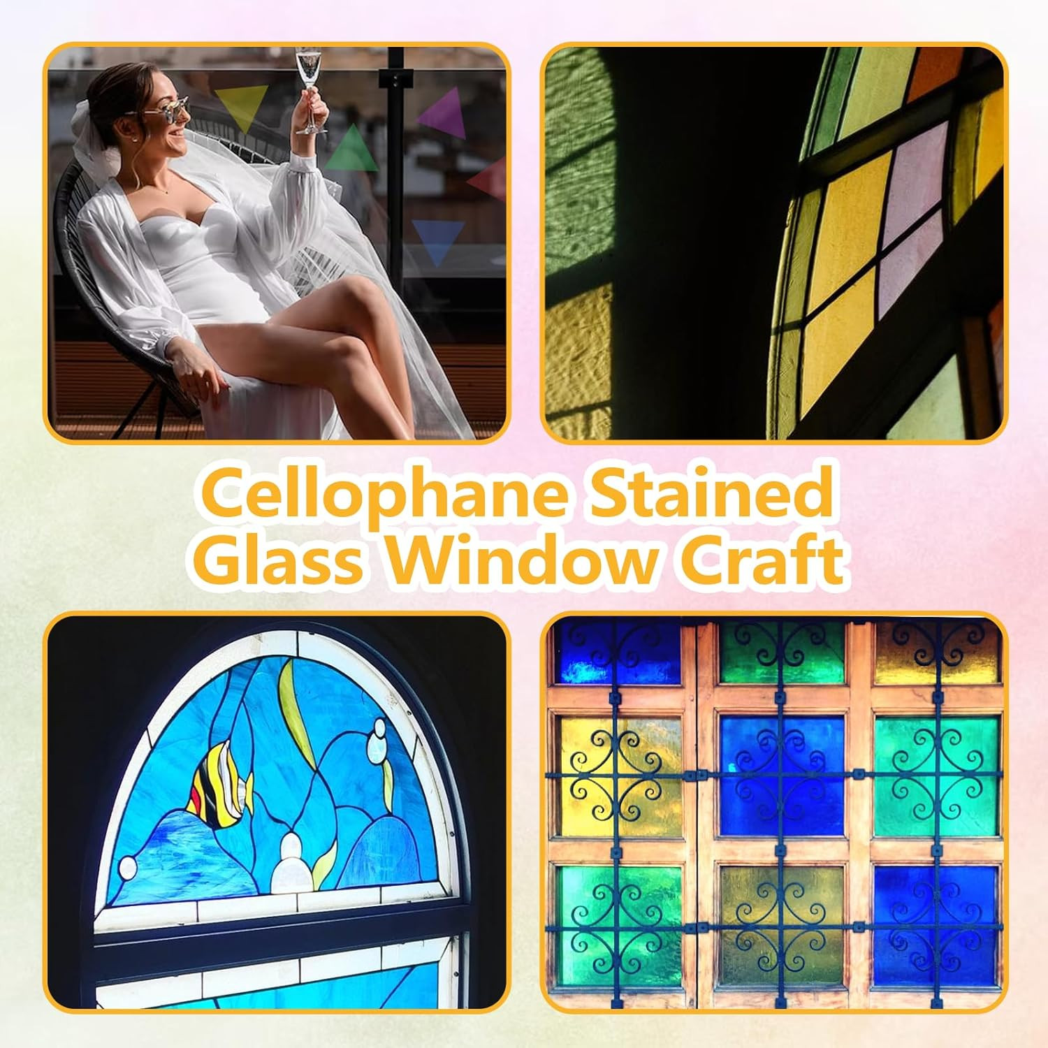 Colored Acetate Sheets - 160 Pack of 7.5x7.5 Inch Craft Transparency Paper