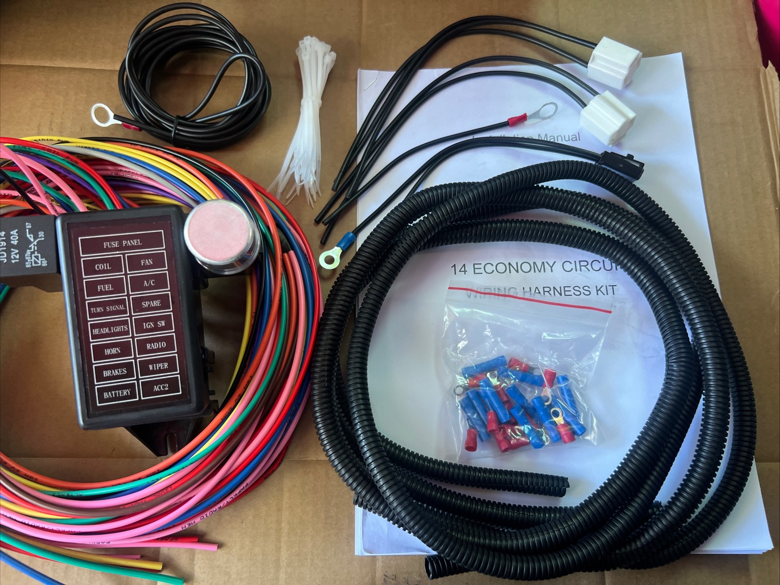 14 Circuit Universal Wire Harness 14 Fuse 12v Street Hot Rat Muscle Rod Wiring