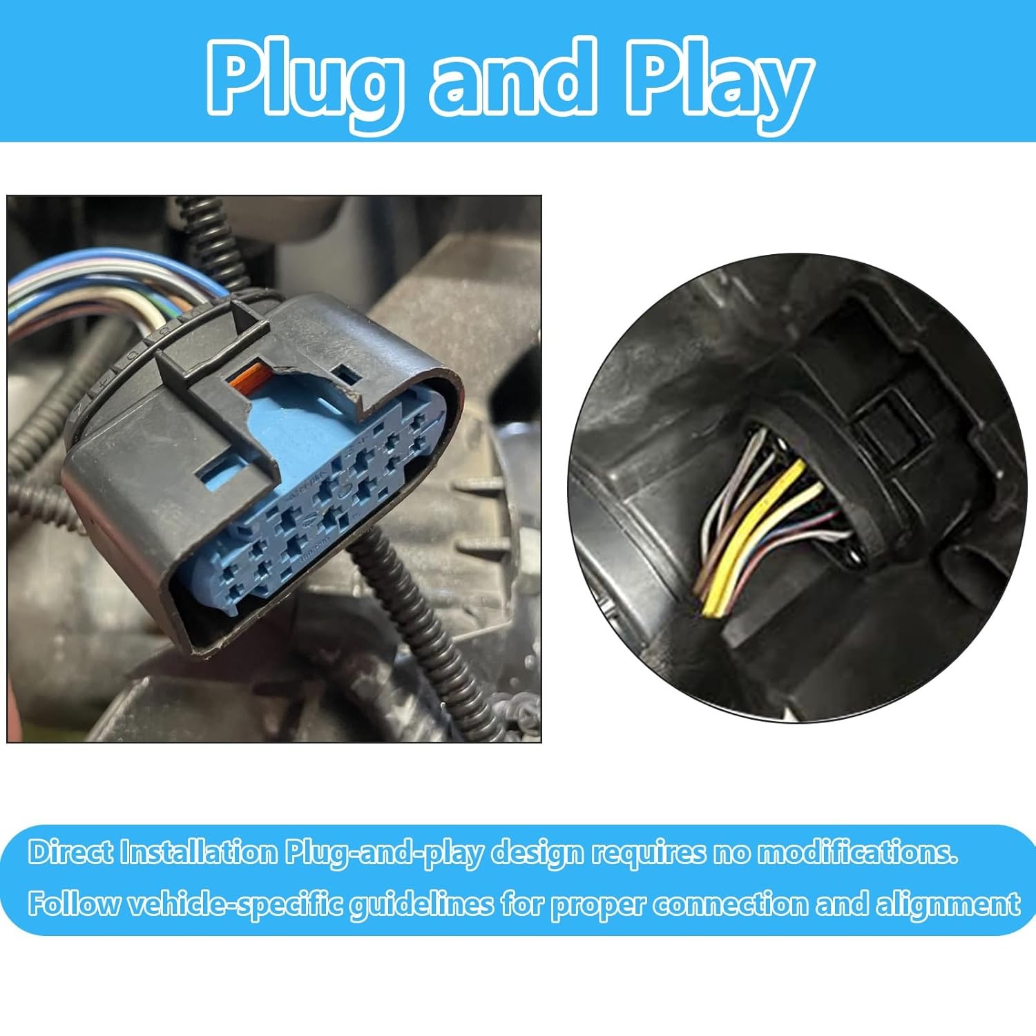 2Pcs 10 to 14 Pin Xenon HID Headlamp Headlight Connector Adapter 1J0973737 Compa