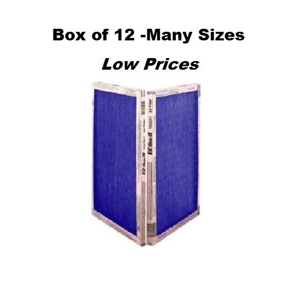12 PACK - MANY SIZES - True Blue Spun Fiberglass Furnace Filter