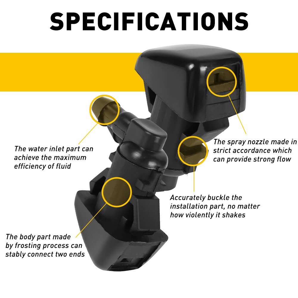 WINDSHIELD WASHER FLUID NOZZLE SPRAY JET SPRAYER FOR 2005-16 JEEP GRAND CHEROKEE