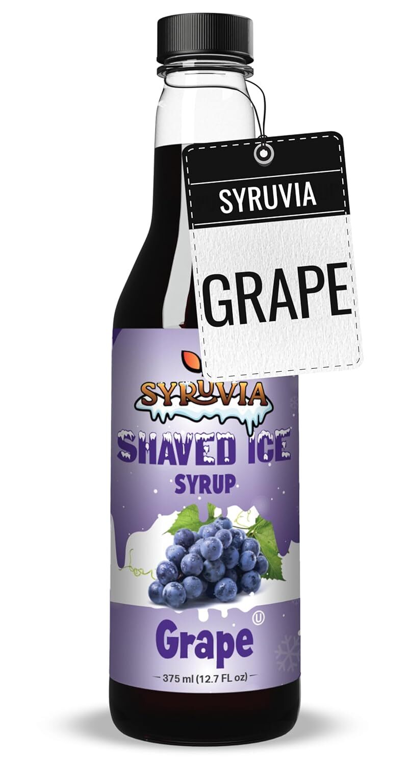 Syruvia Snow Cone Syrup 12.7oz -  Syrup For Shaved Ice, Snow Cones, Dairy Free