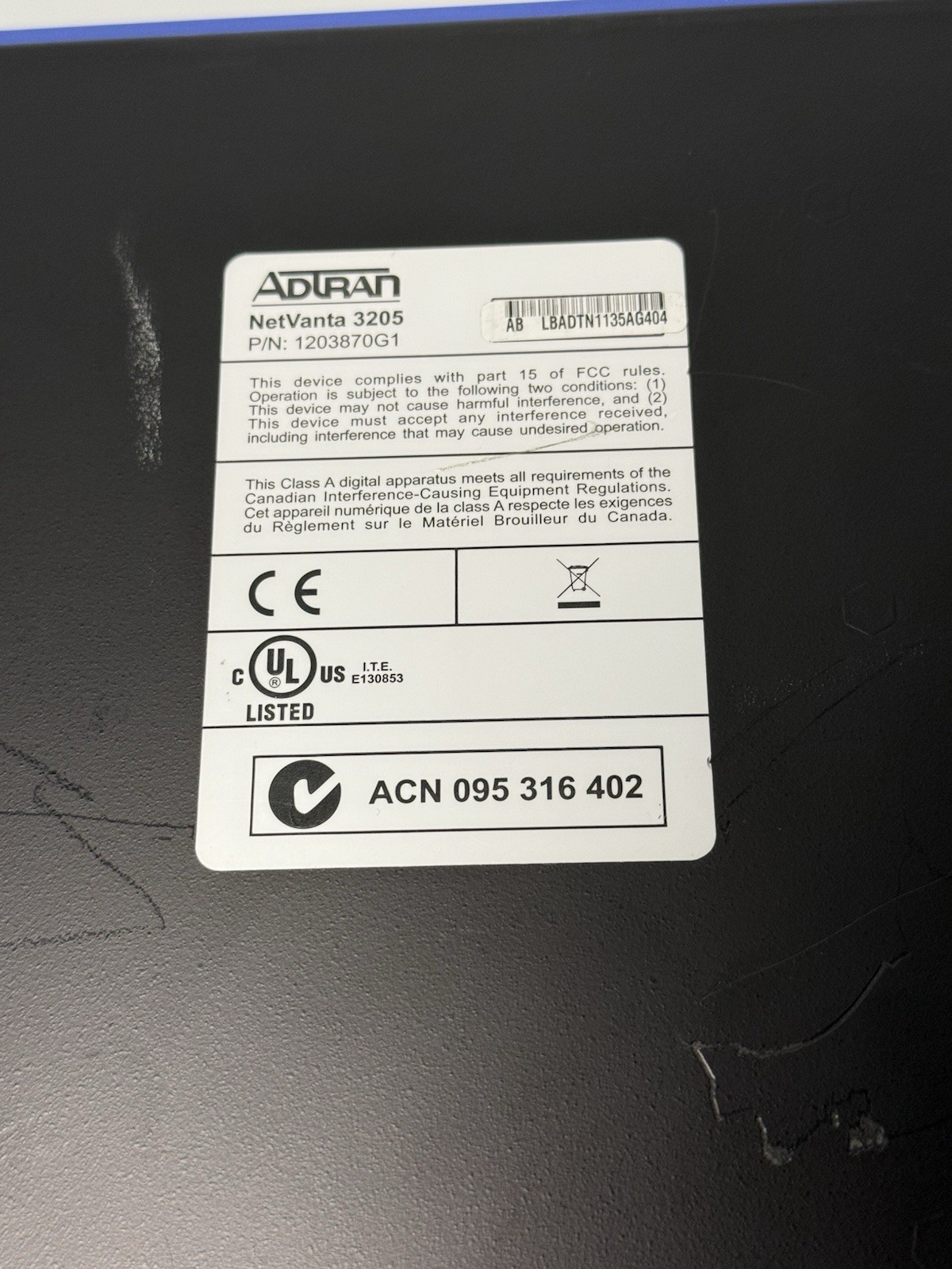 Adtran NetVanta 3205 1203870G1 W Rack Ears