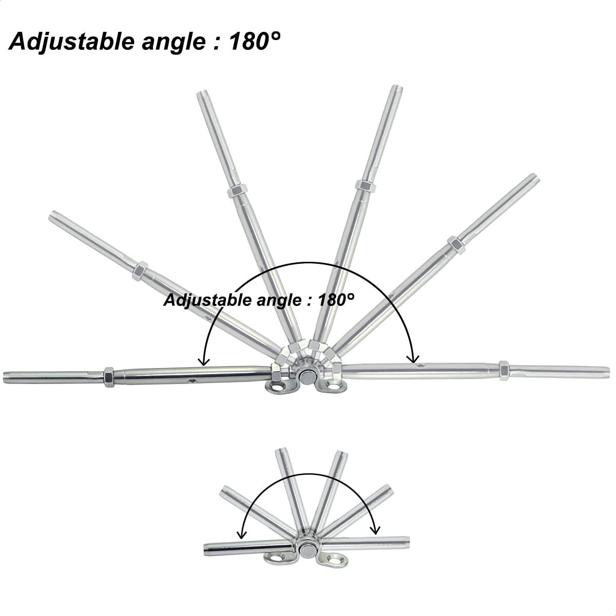 10 1/8" Cable Railing T316 Stainless Steel Swage Toggle Turnbuckle Hardware Kit