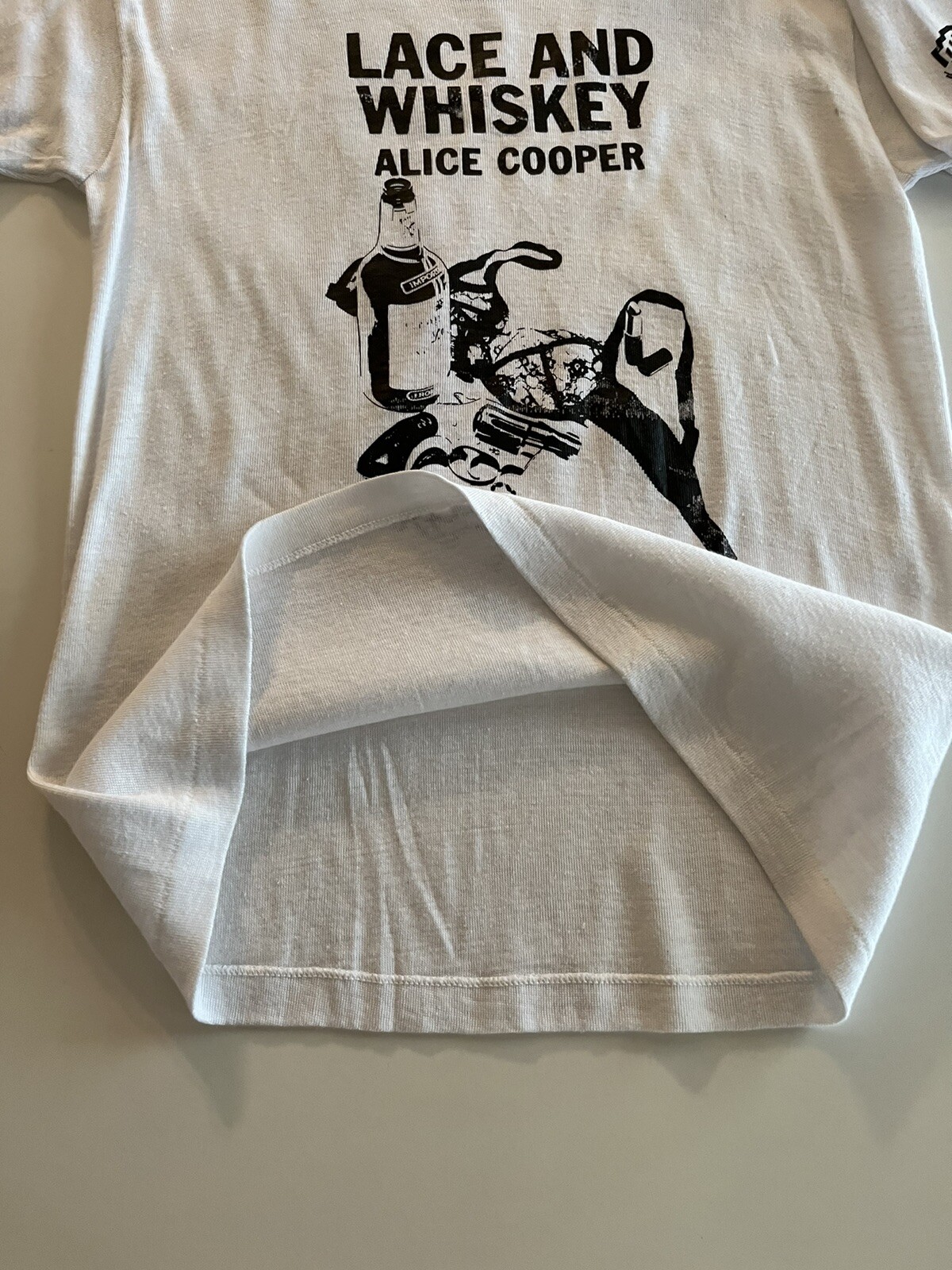 1977 ALICE COOPER LACE And WHISKEY Promo T Shirt Warner Bros LP Rock 70s Vtg