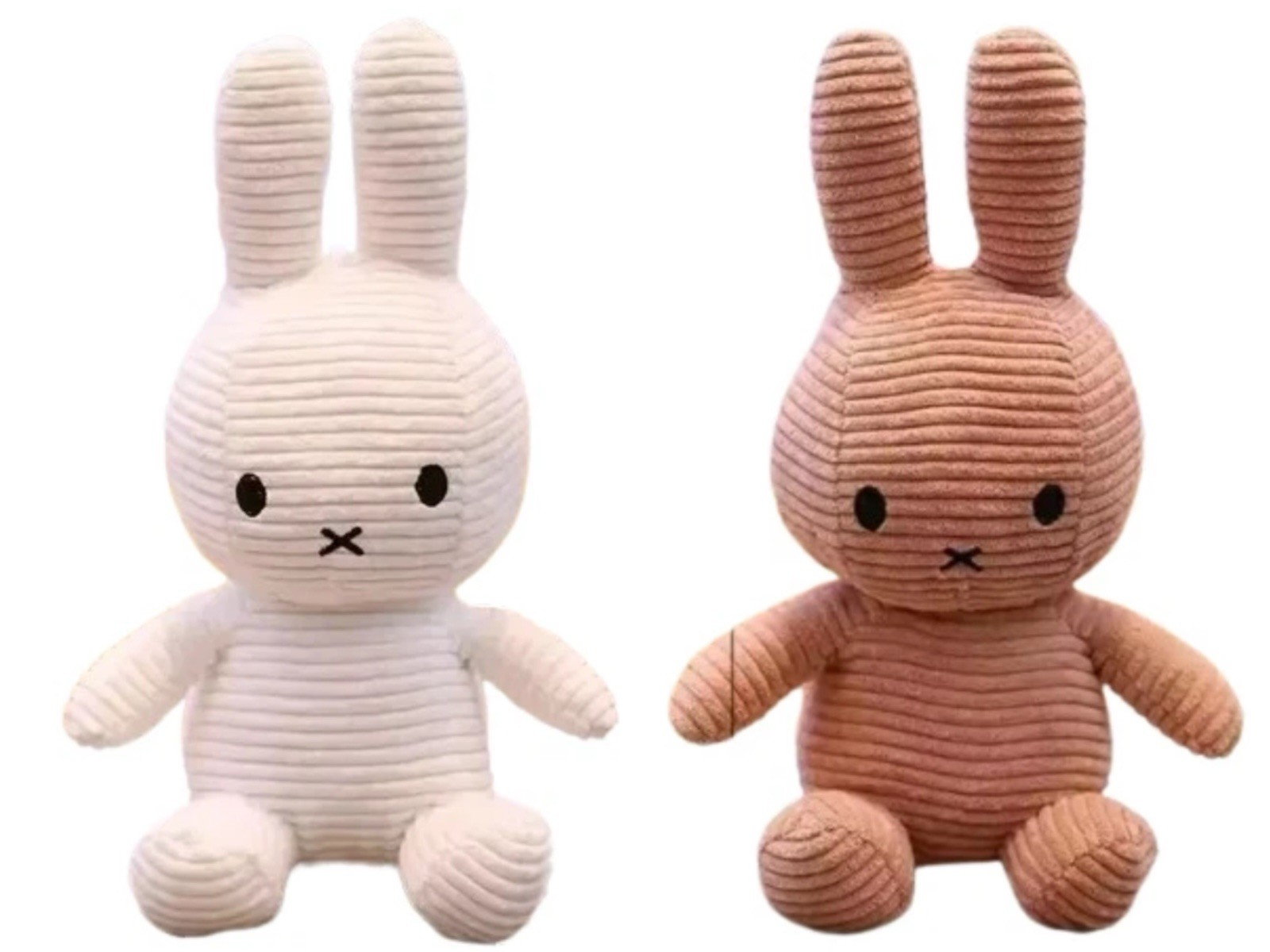 (Set of 2) New Miffy Plush Rabbit White Pink Sitting LARGE Toy Pillow Home