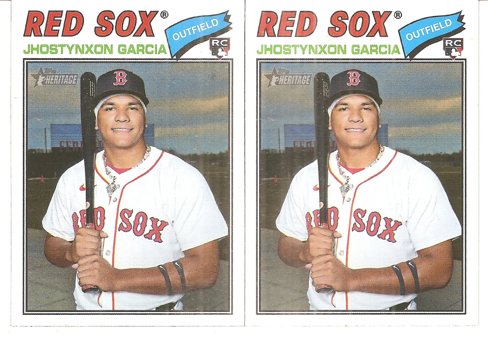 2 CARD 2026 TOPPS HERITAGE JHOSTYNXON GARCIA ROOKIE BASEBALL CARD LOT #112