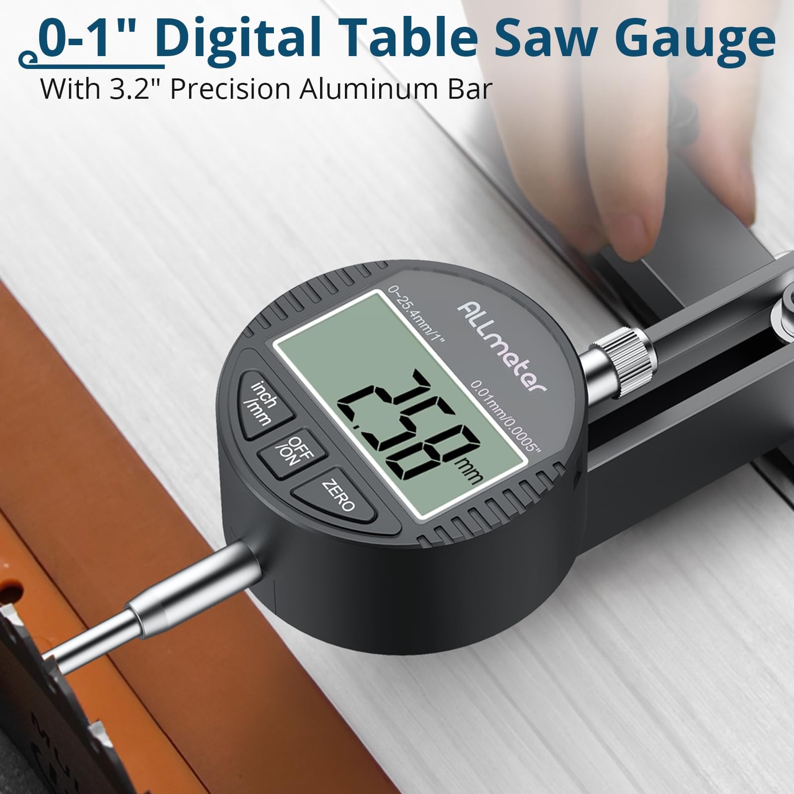 Digital Table Saw Gauge | Straight-Through Chute Design | 0.01mm Precision Di...