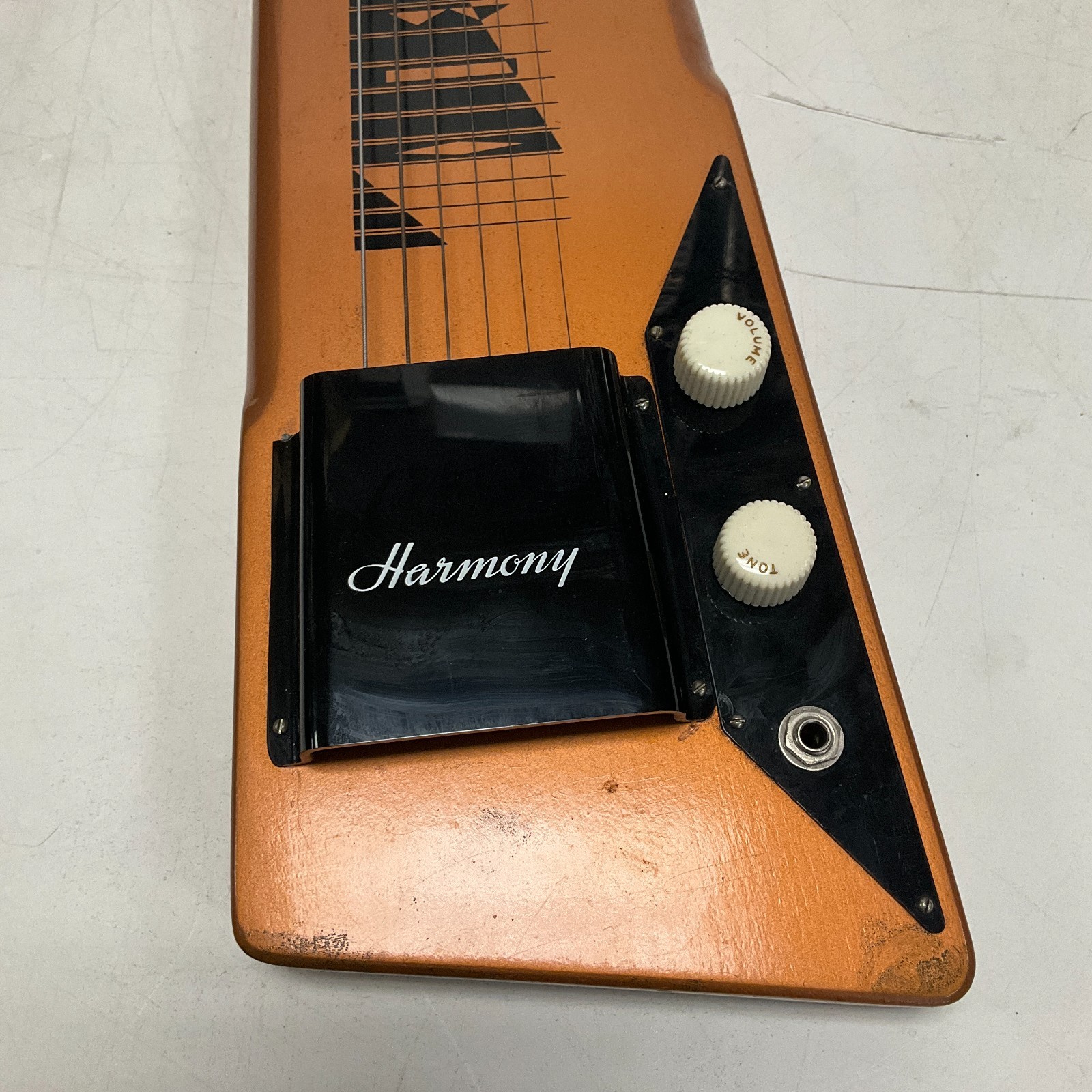 Vintage 1960s Harmony H-1 Lap Steel Electric Guitar Copper with Case
