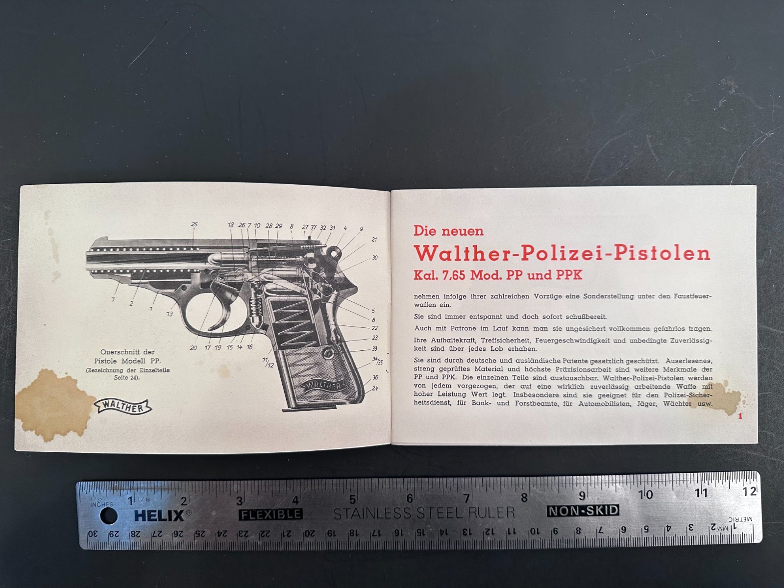 Walther PP & PPK Manual Original Dated 1939 German Language Very Fine!