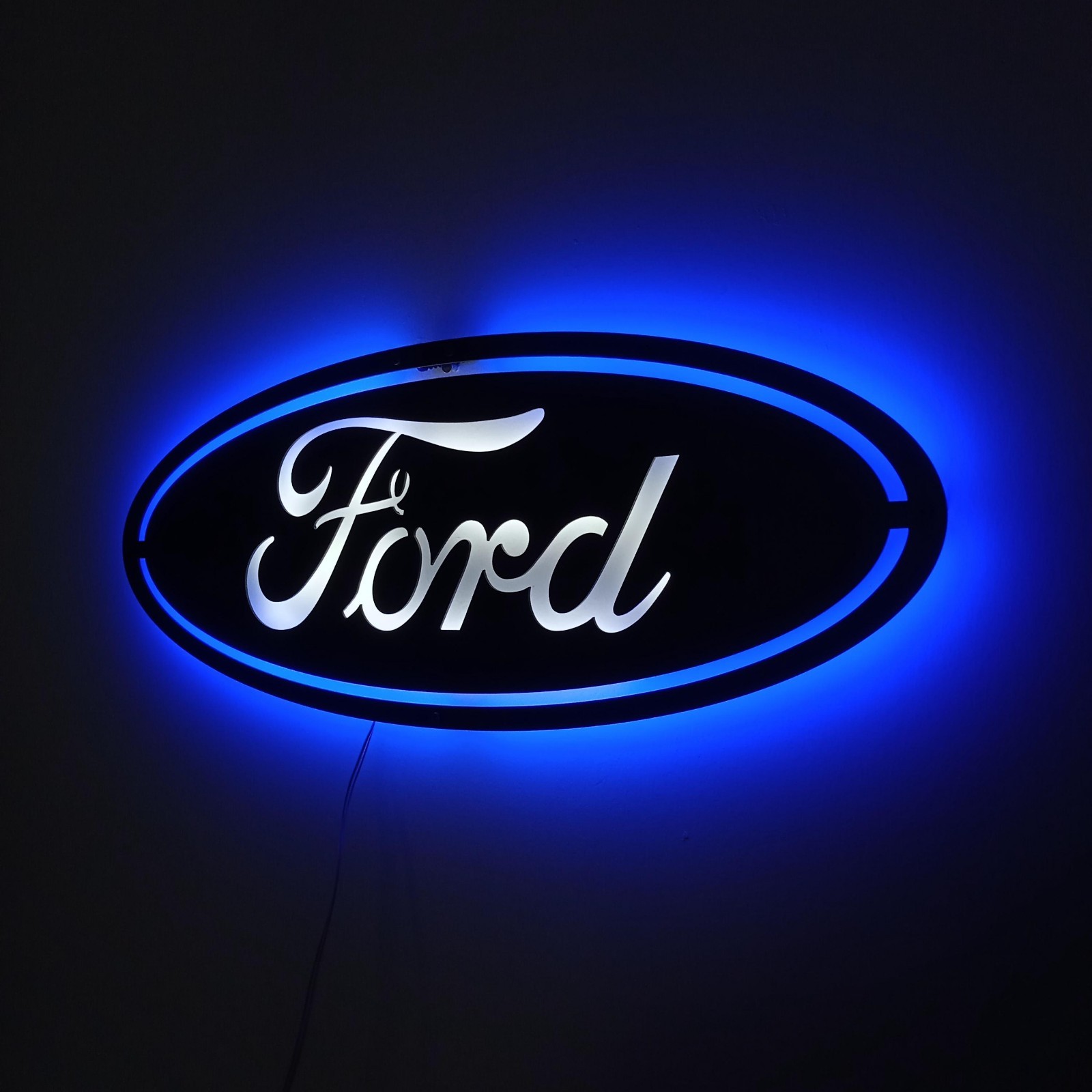 Metal LED Lighted Car Emblem Wall Decor, Garage Automotive Sign