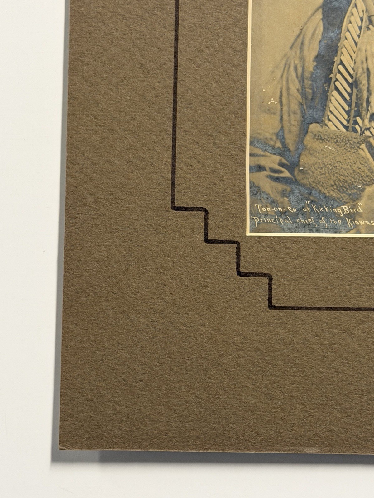 Antique Native Amerian Indian Photograph of Kicking Bird (Teneangop'te) Cheif