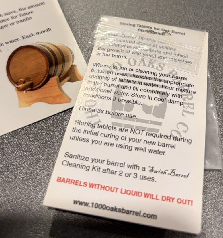 Thousand Oaks Barrel Wood Aging Kit W/ Stand Bung Spigot Tres Agaves Tequila New