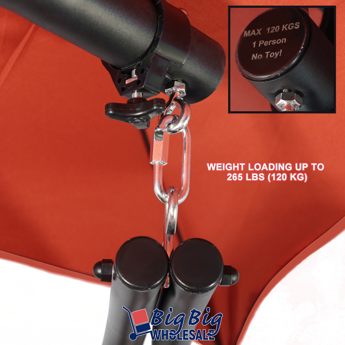 Patio Hanging Chaise Swing Lounge Chair Cushion Orange Outdoor Canopy Arc Stand