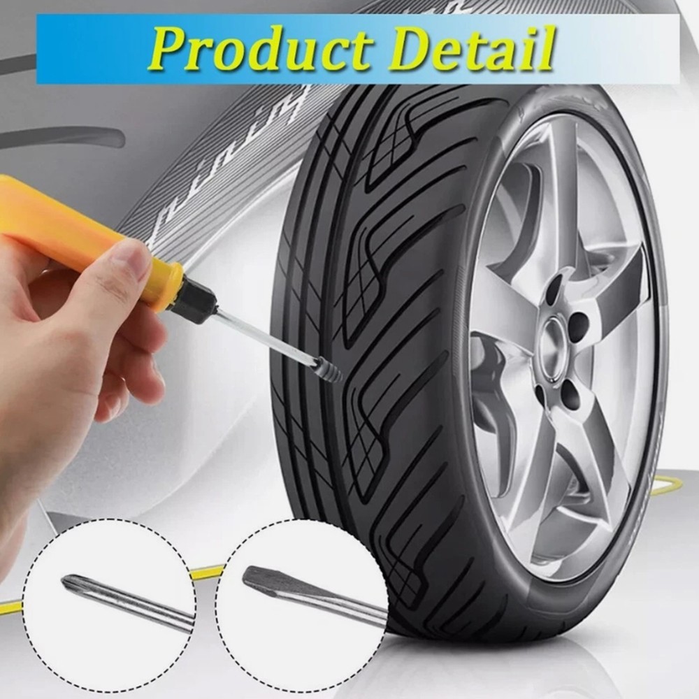 100Pcs Tire Repair Rubber Nails Tyre Puncture Repair Screws Kit with Screwdriver