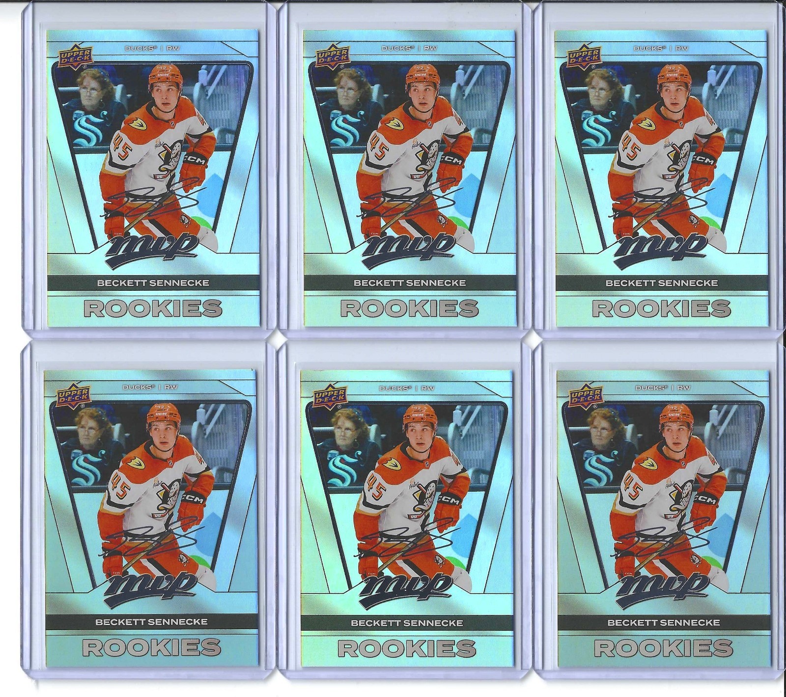 2025-26 UD MVP SILVER COLLECTION #253 BECKETT SENNECKE RC SSPS x6 SILVER SCRIPT