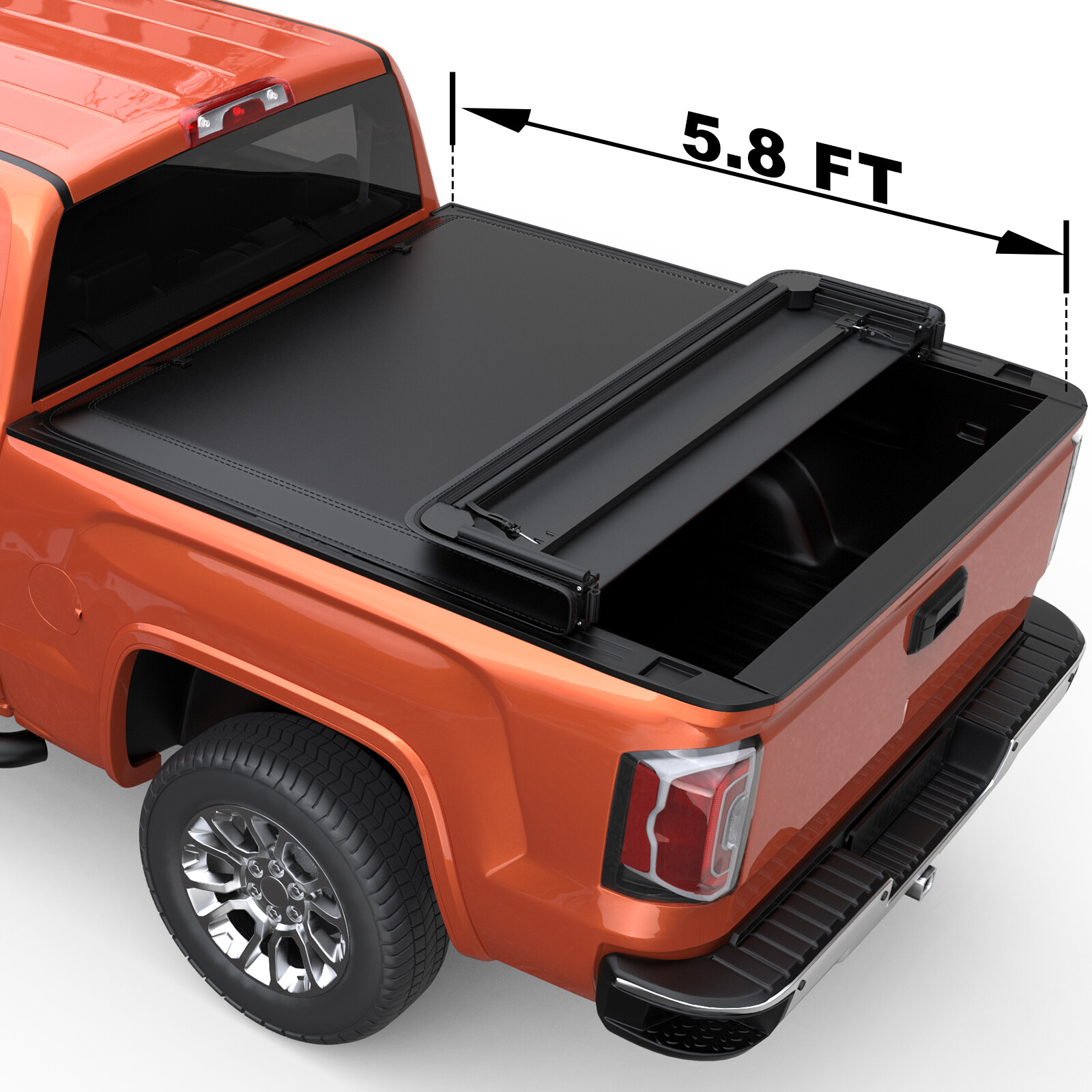 5.8Ft Tonneau Cover Truck Bed For 2014-19 Chevy Silverado GMC Sierra 1500 4-Fold