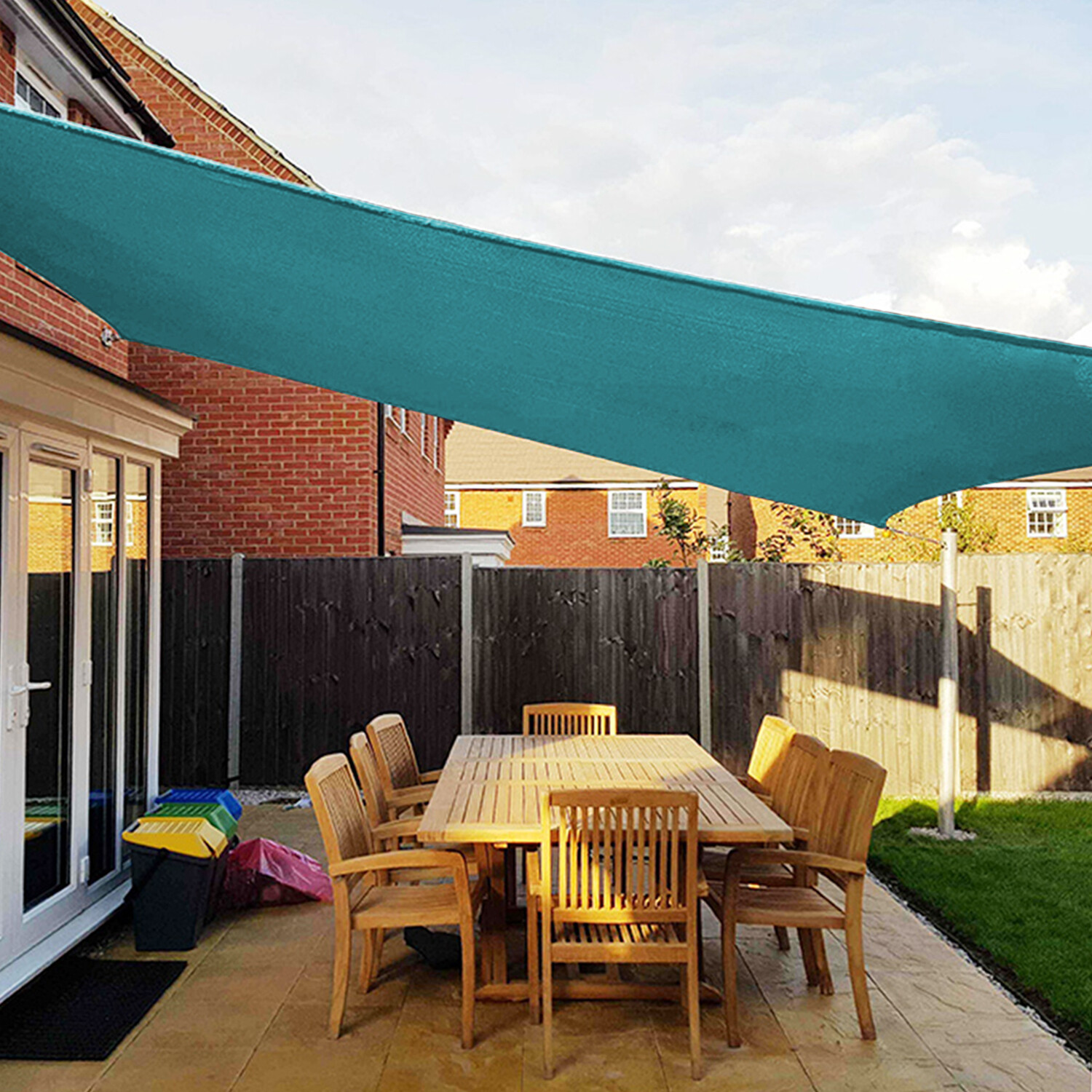 TURQUOISE Rectangle Sun Shade Sail Fabric Awning Top Canopy Patio Custom 2-16 FT