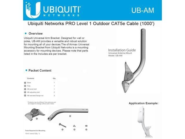Ubiquiti Networks UBAM UBIQUITI Antenna Mount UB-AM - FREE Shipping
