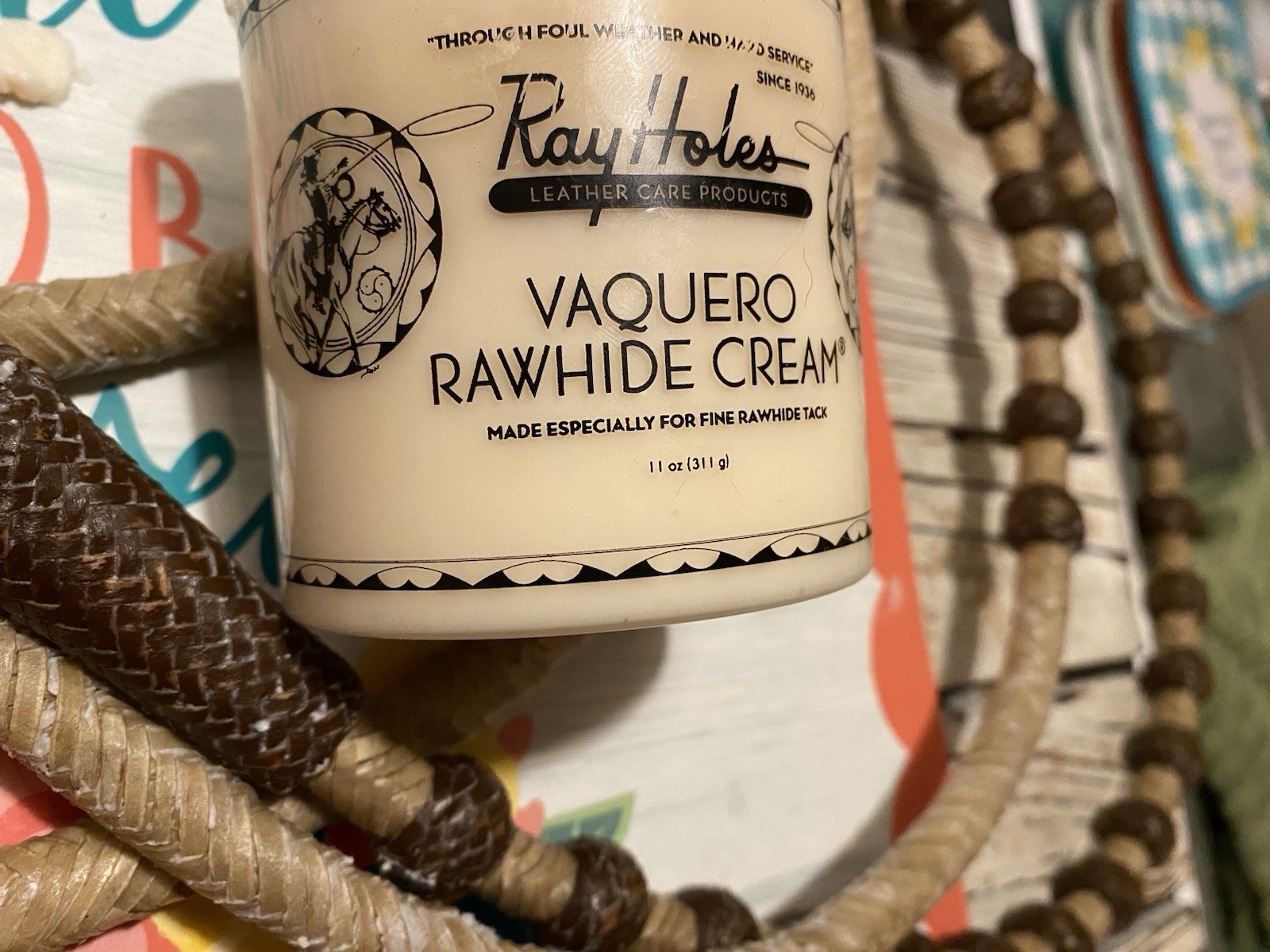 Vintage Western Braided Rawhide Romel / Romal Reins 60 Brown Buttons Vaquero