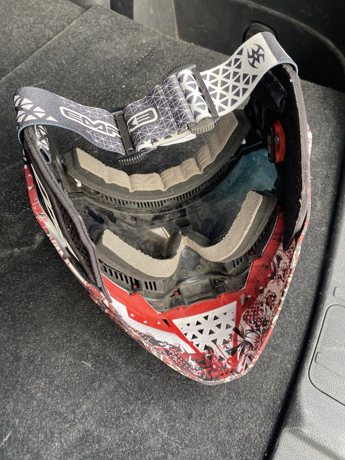 Empire EVS Paintball Mask - Gold & red lens