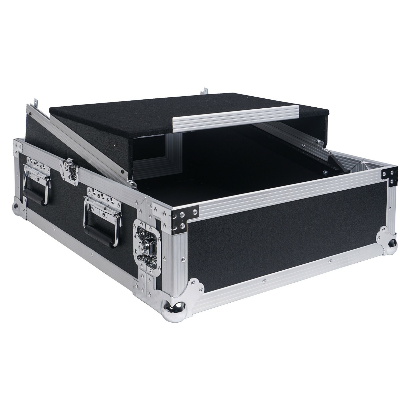 Sound Town 2U Glide Style Case with 11U Slant Mixer 20” Rackable Depth STMR-2ULT