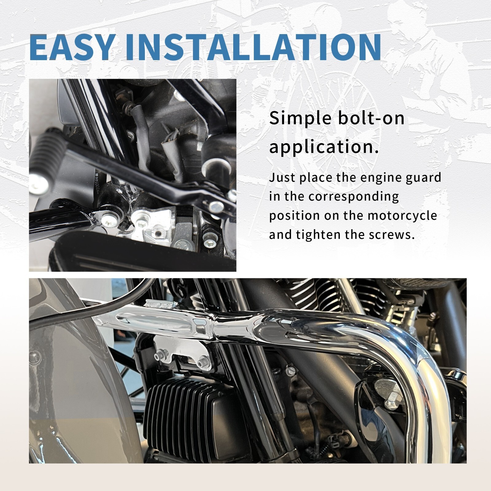 Touring Engine Guard Crash Bar for 2014-Later Harley Street Glide Silver