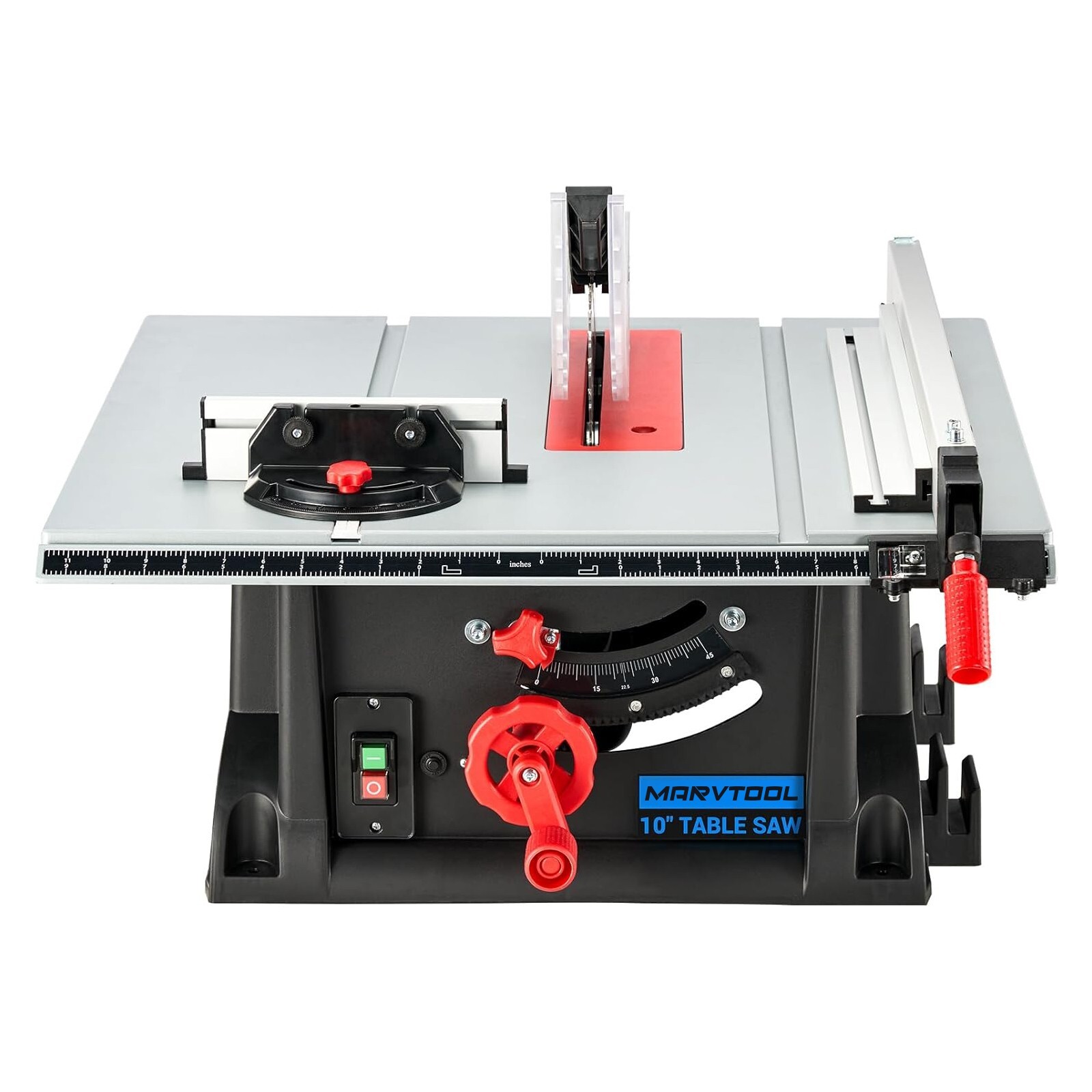 MarvTool 10" Table Saw with 36T Blade 15Amp 4600RPM 90°& 0-45°Cutting Corded Saw