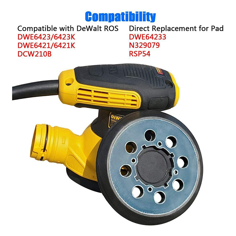 2x 5" Orbital Sander Pads 8-Hole 4-Screw for Dewalt DWE6423/6423K, DWE6421/6421K