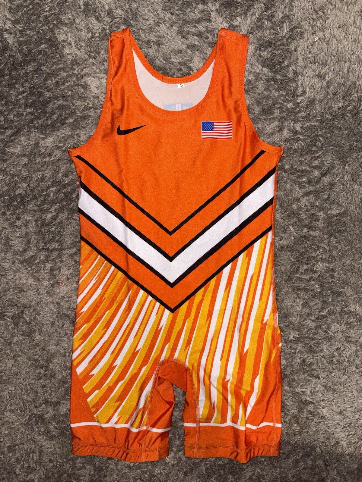 Orange Oklahoma State Wrestling Singlet Adult Large