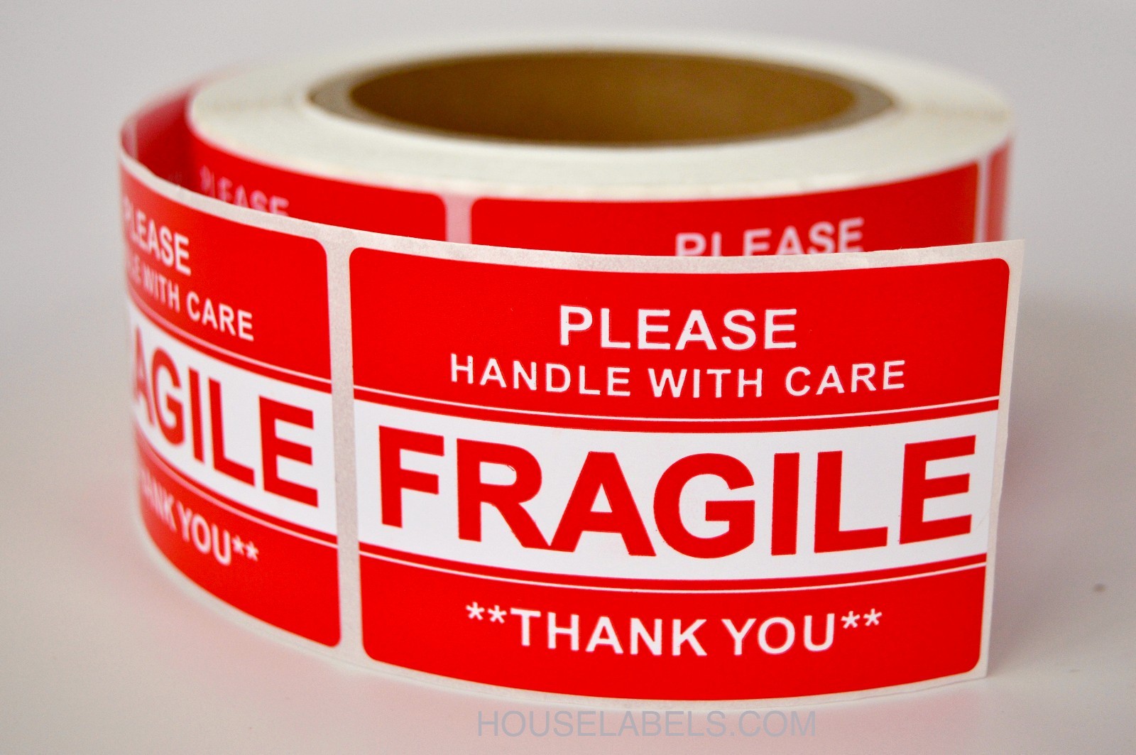 3 Rolls ; 500 Labels Per Roll 2x3 Pre-Printed FRAGILE HANDLE WITH CARE Labels