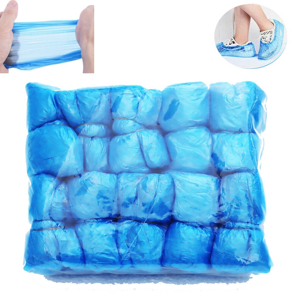 100 pieces of High Elastic Disposable Plastic Shoe Covers Hotel/Home Waterproof