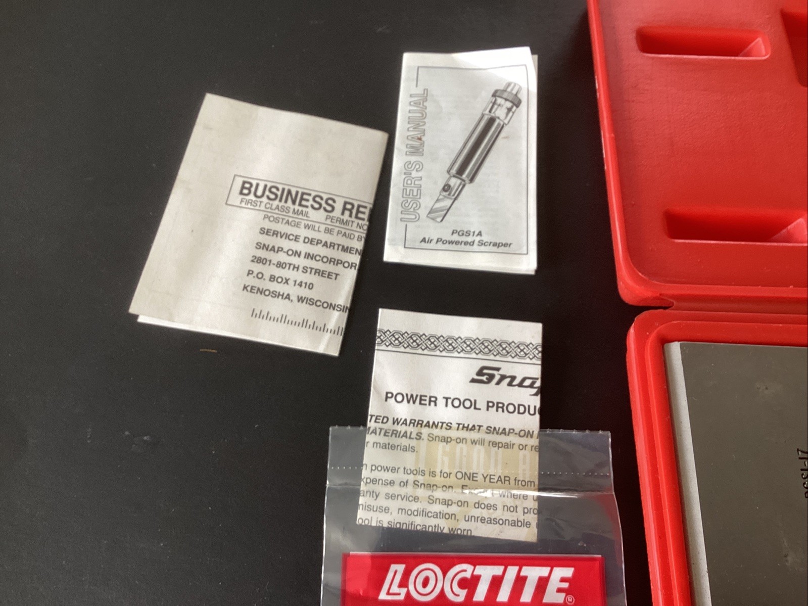 Snap On Air Powered Gasket Scraper Set Pneumatic W/Case and Scrapers PGS1004