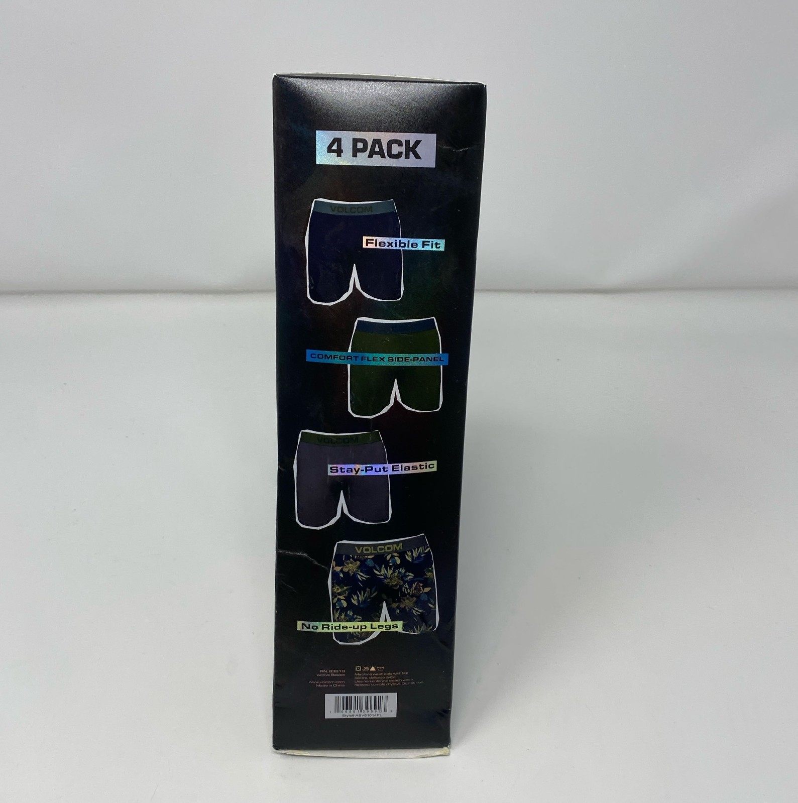 Volcom Men’s Boxer Briefs 4-Pack - Purple/Green/Blue Multi, Size M