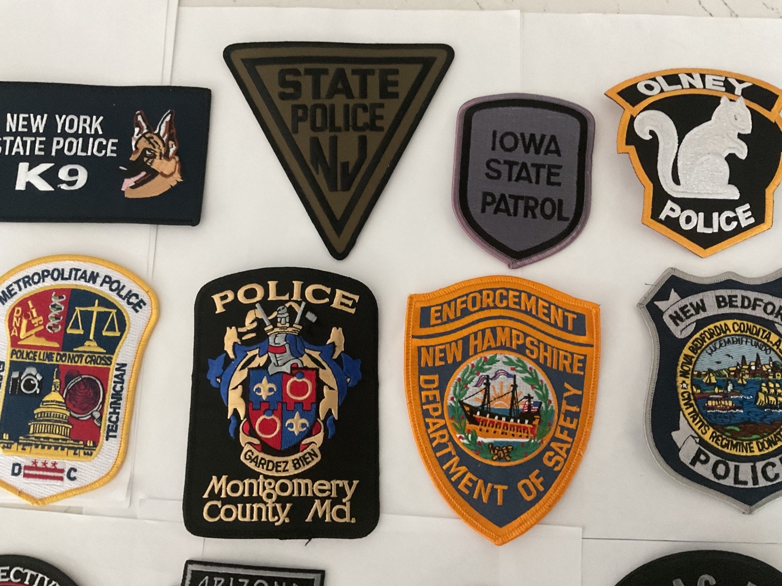 Police collectors Wholesale patch set 20 pieces all different patches. All New