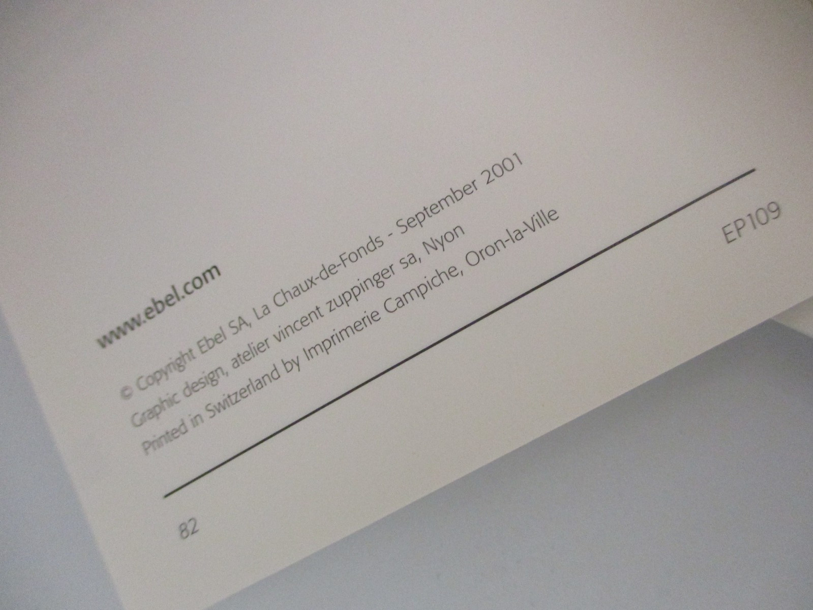 EBEL Quartz Watch Instructions & Warranty Book Service Directory and 3 Year Card