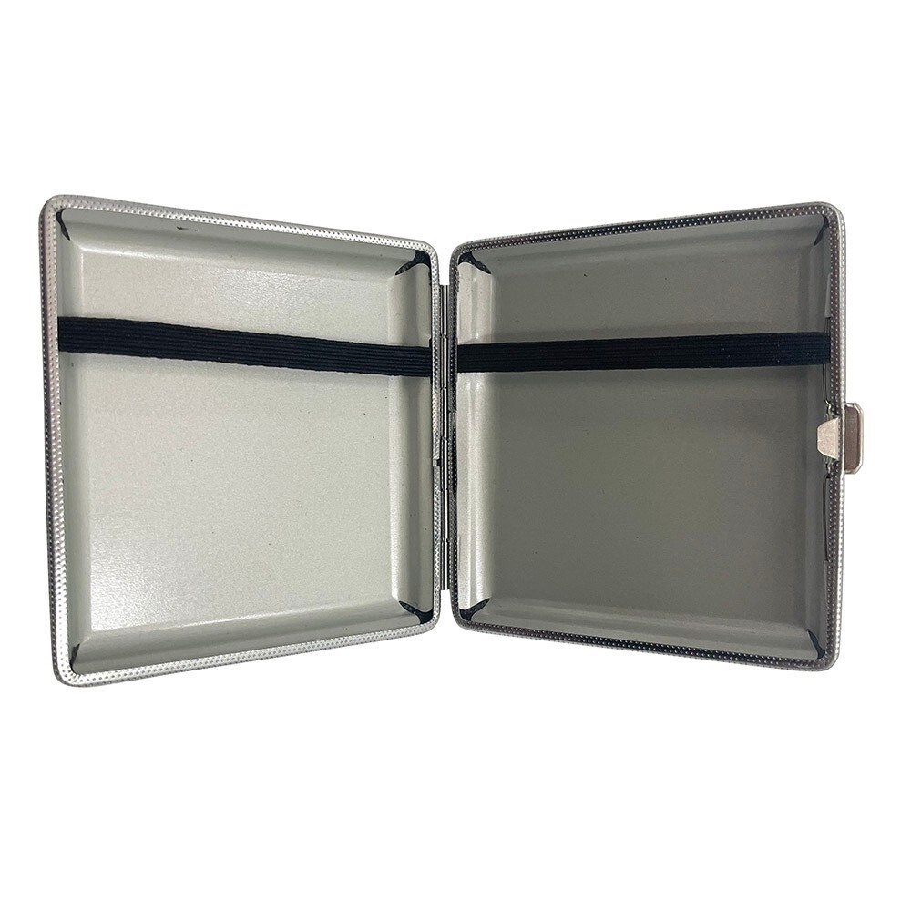 Leather Cigarette Case Tobacco Holder Box Double-Sided for 20's Cigarettes Black