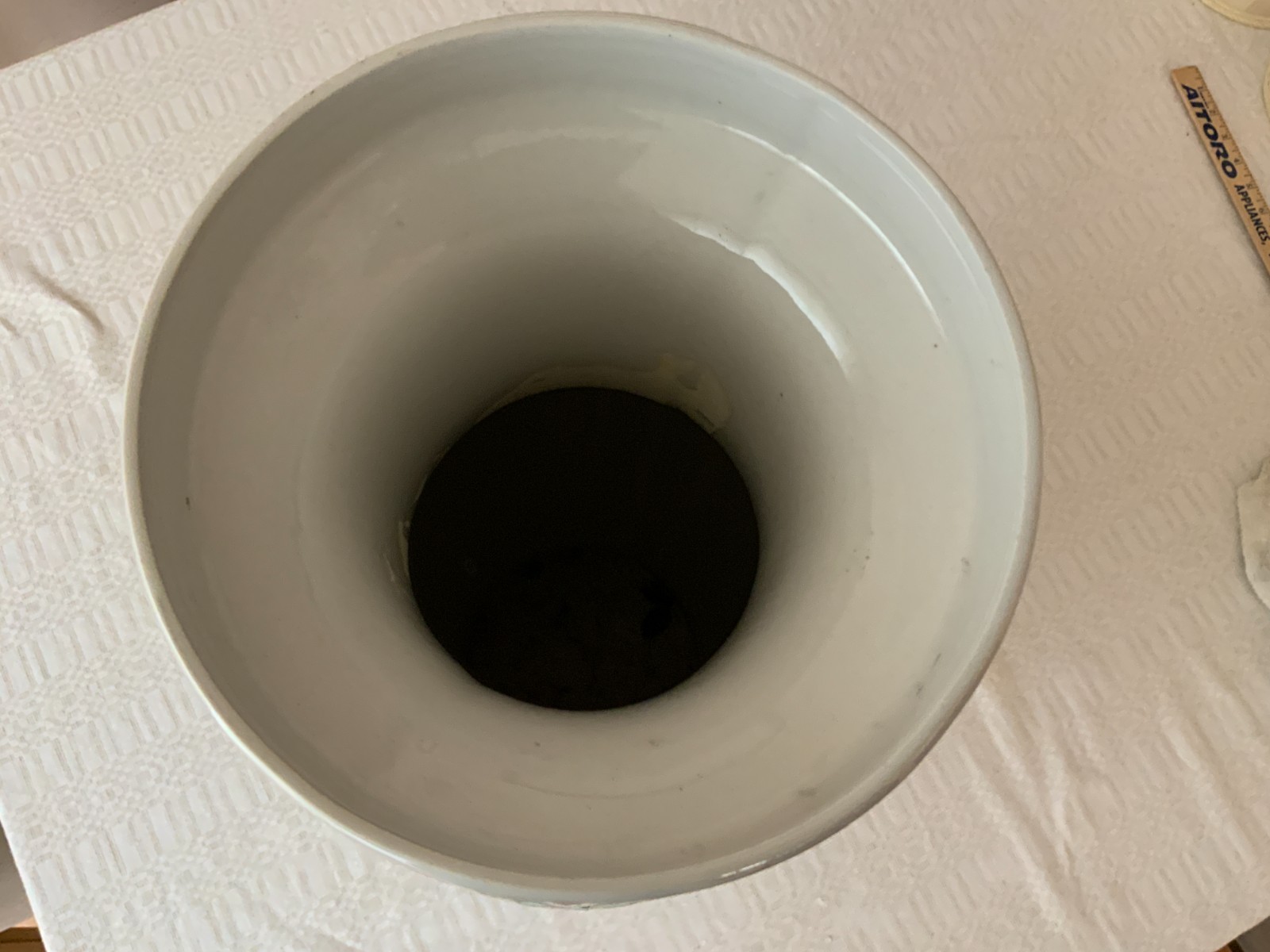 Large 24" Vintage Chinese Polychrome floor vase scenes flowers people