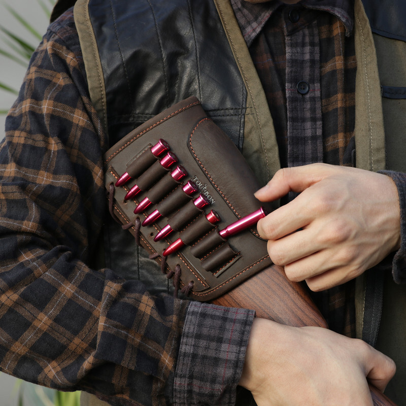 TOURBON Hunting Cheek Rest Riser Rifle Cartridges Ammo Holster Buttstock Sleeve