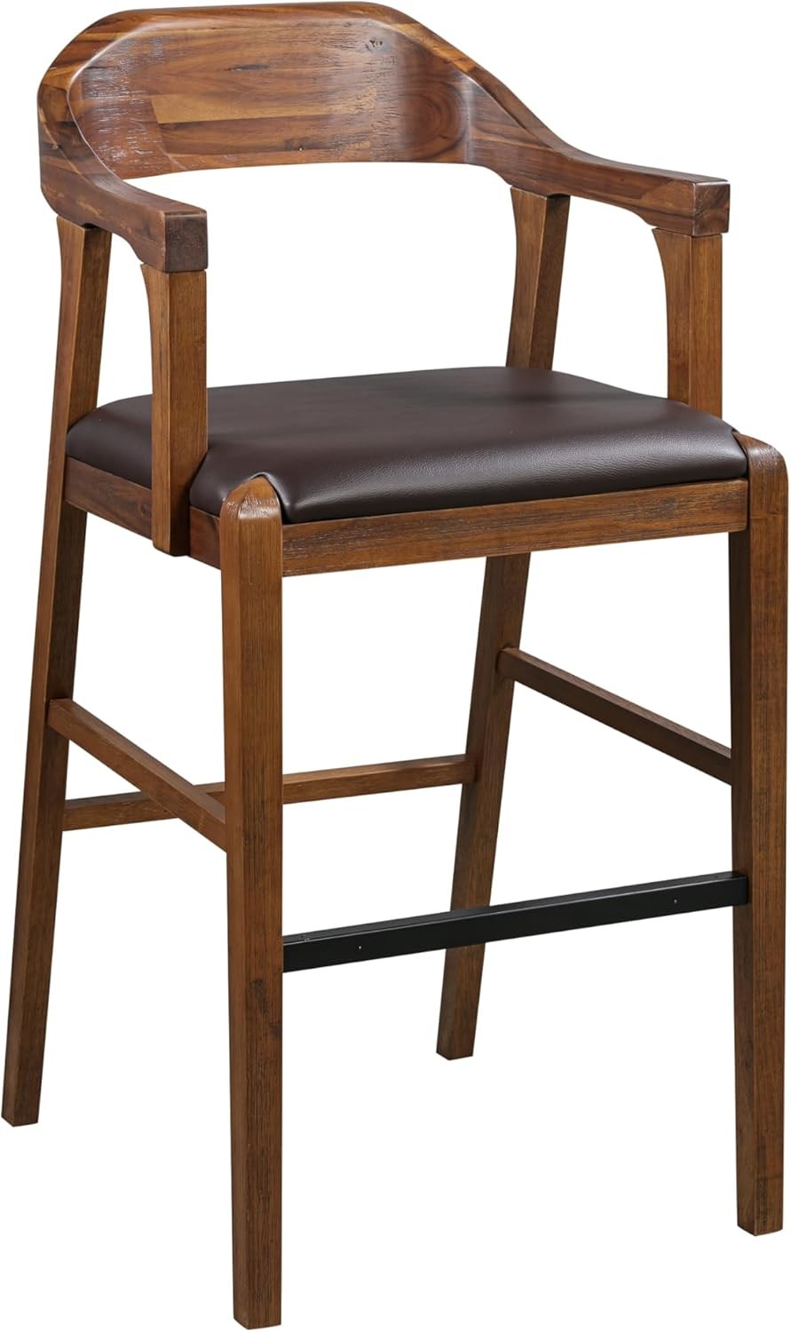 Boraam Rasmus Wood Bar Stool Chestnut Wire-Brush Brown/Chestnut Bar Height