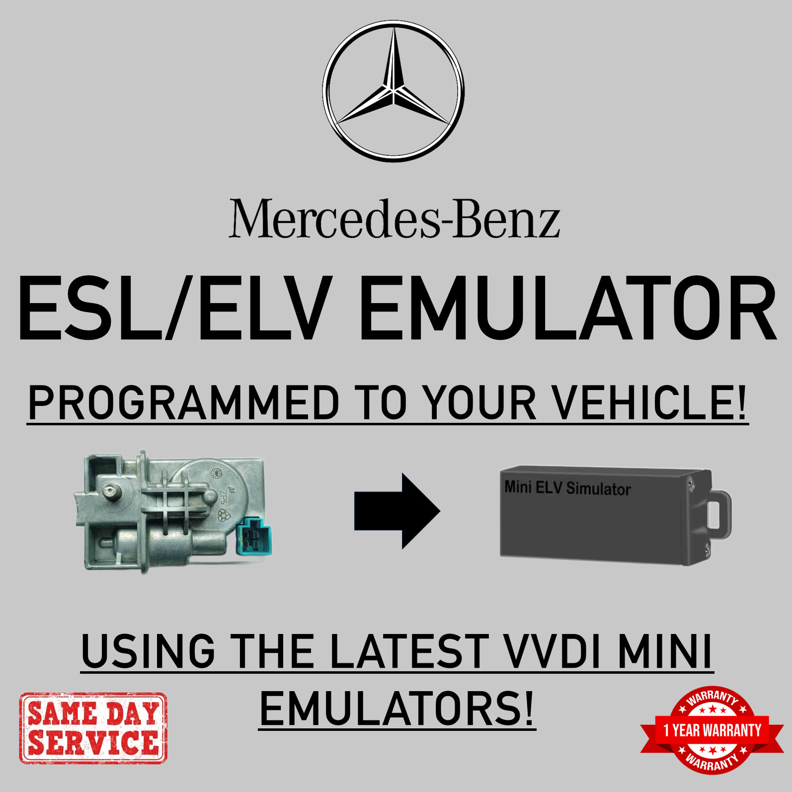 Mercedes-Benz Steering Lock ESL ELV Emulator + Programming W204 W207 W212