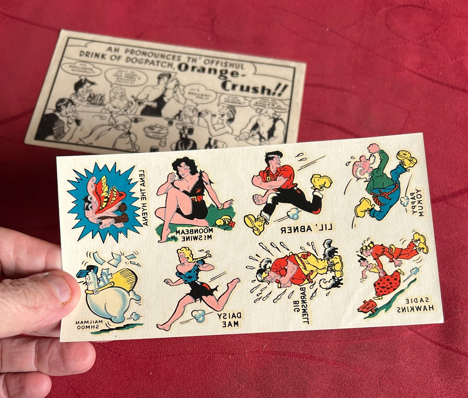 1950s Orange Crush Envelope & Lil Abner Tattoos Sheet