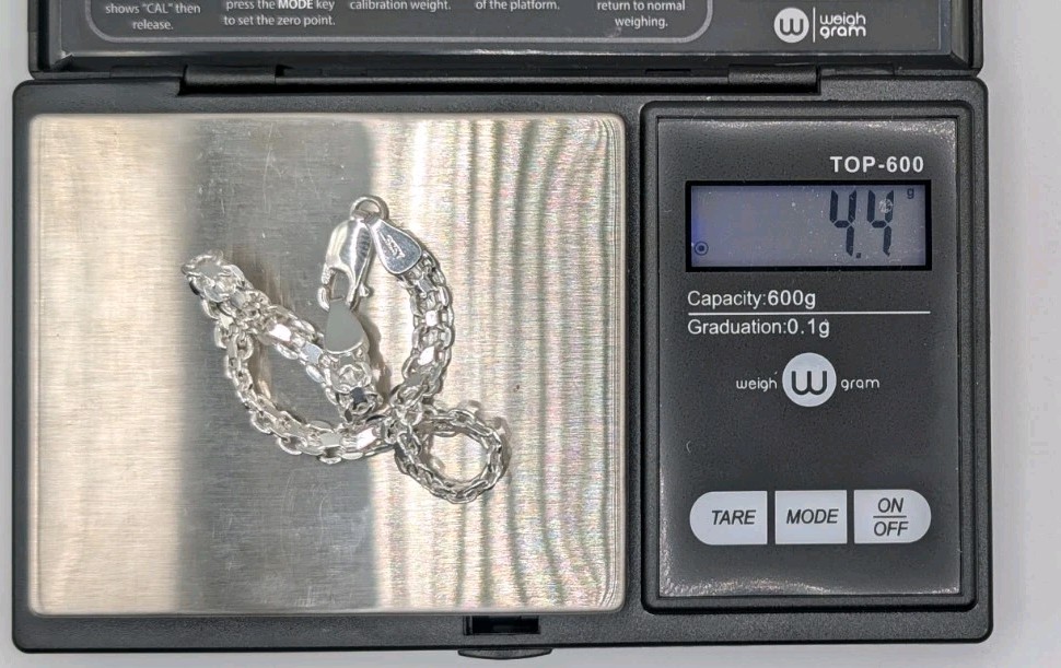 Sterling Silver 925 4.75mm Bracelet - 7.75" - 4.4 Grams