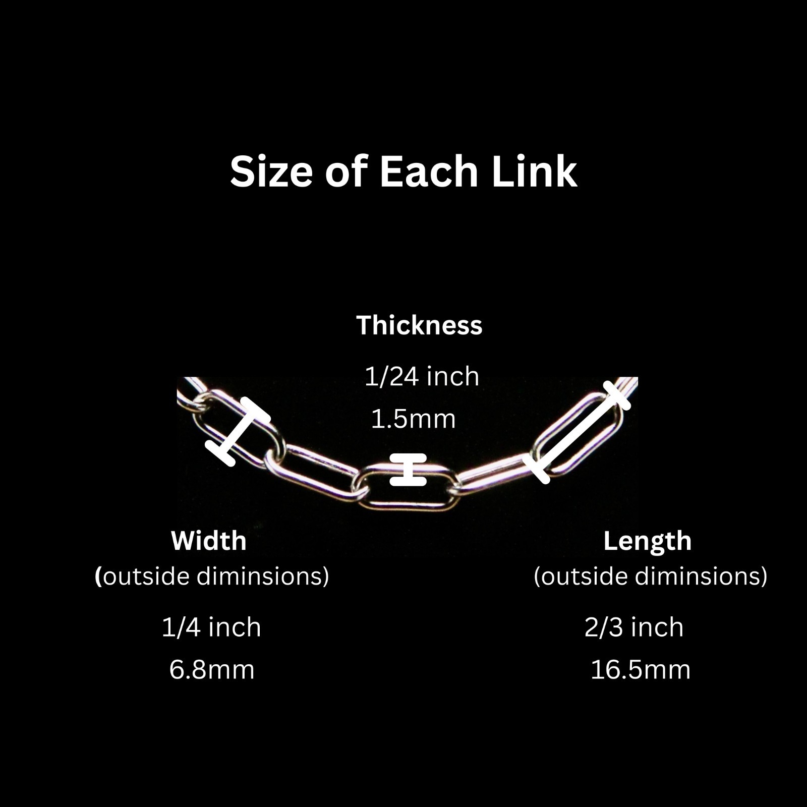 Surgical Stainless Steel Paper Clip Bracelet with Lobster Claw Clasp