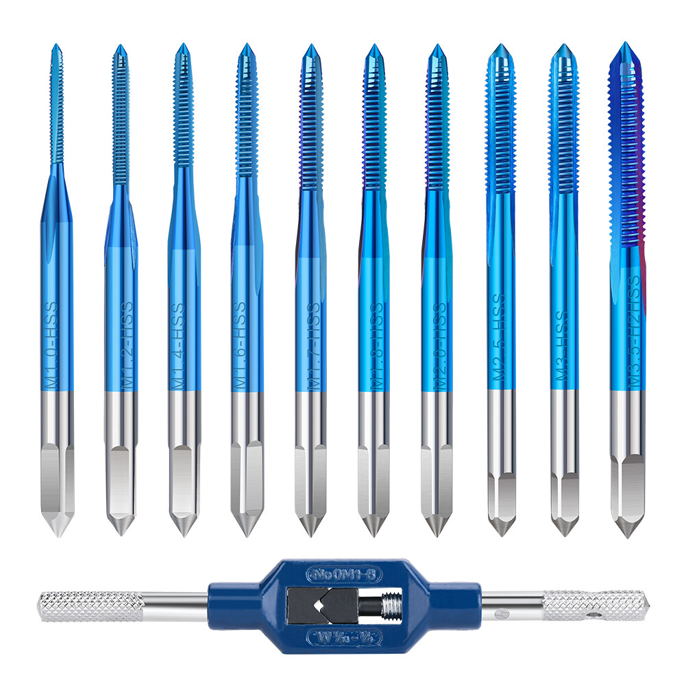 11pcs Micro Taps Bits Mini Machine Screw Drill Tap Set Metric Thread Screws Tap