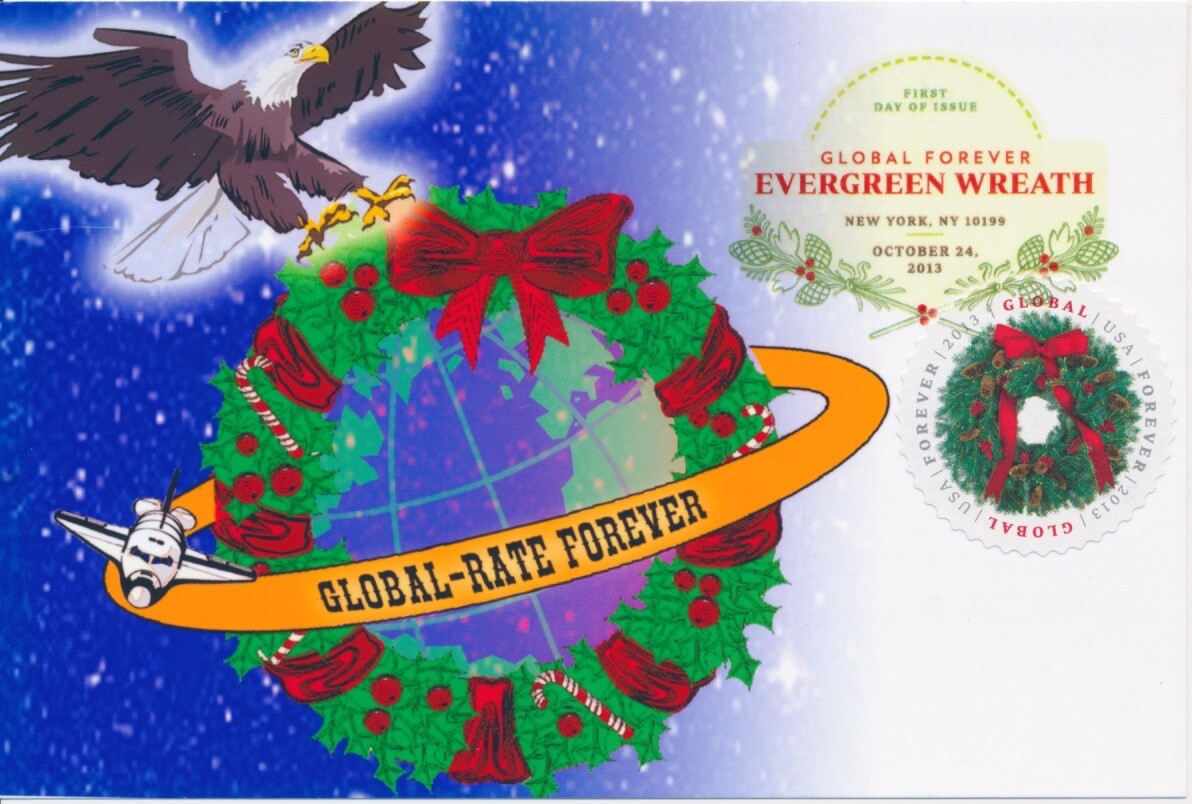 #4814 $1.10 Global Forever Evergreen Wreath Therome cachet First Day Photo paper