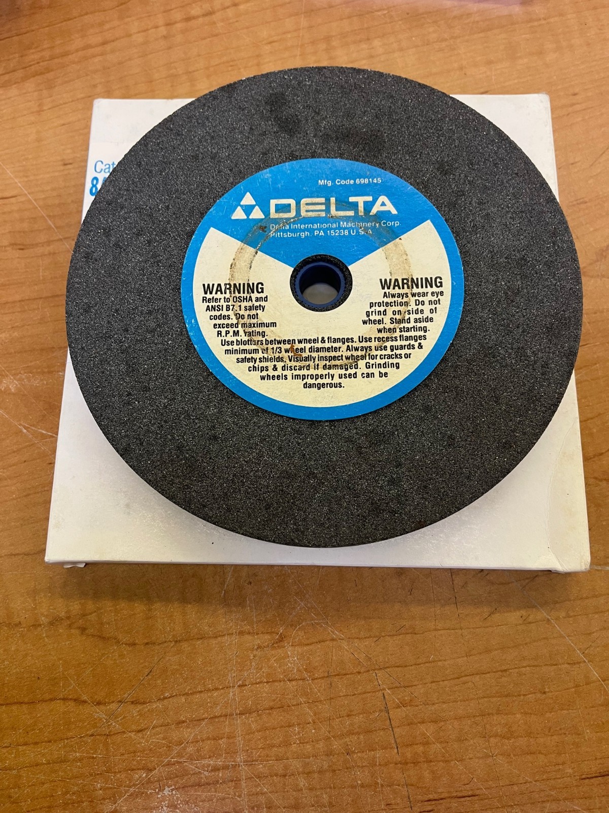 (1)-DELTA 8" ABRASIVE GRINDING WHEEL 3600 RPM MAX 60 GRIT-FINE!