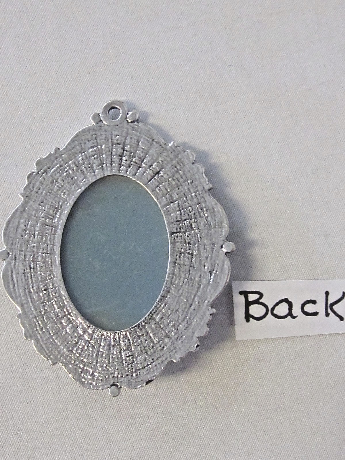 4pc Will Hold 40x30 up to 53x43mm Cameo Cabochon Antique Silver Pendant Settings