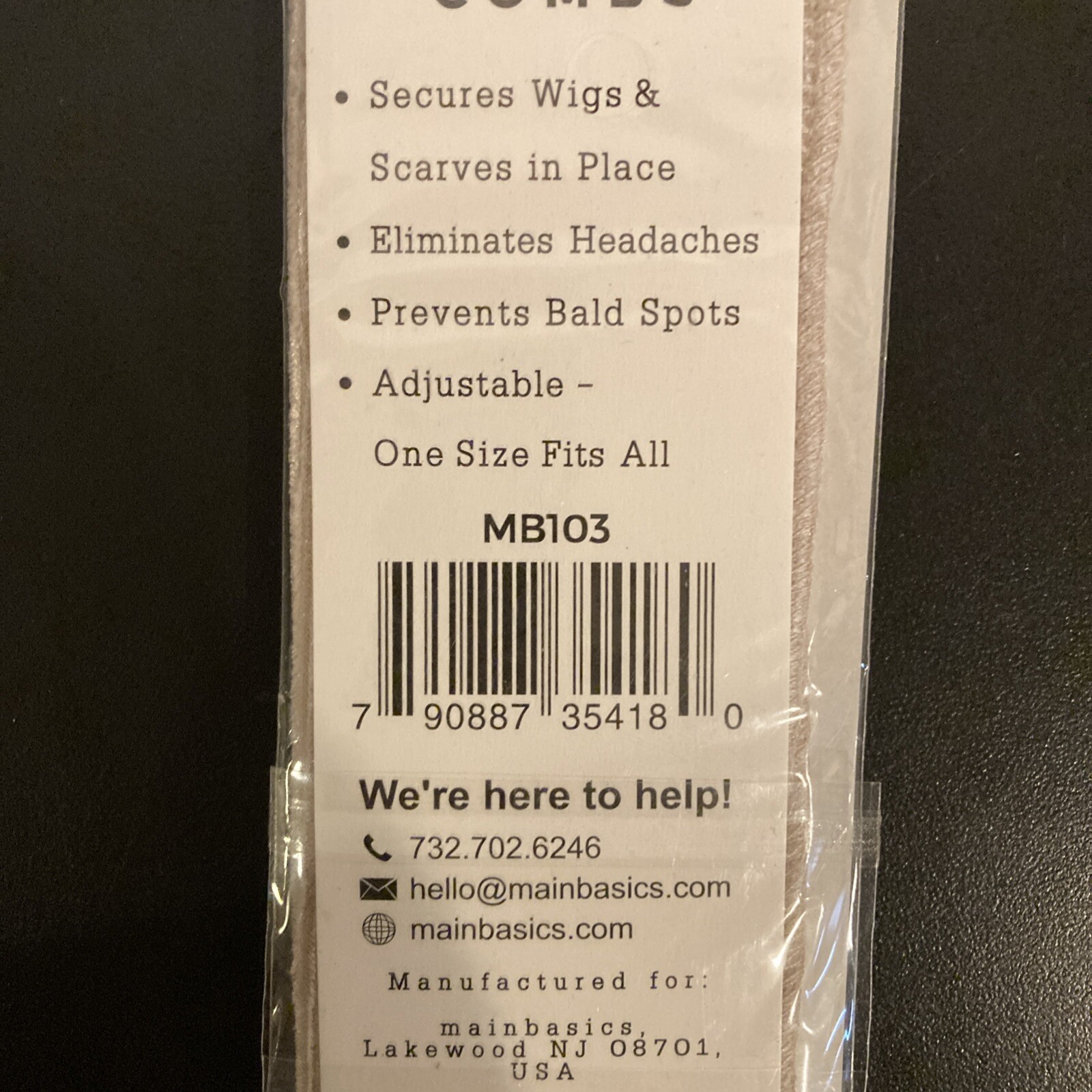 Mainbasics, Wig Grip Bands, Keeps wigs in place, 2 Pieces