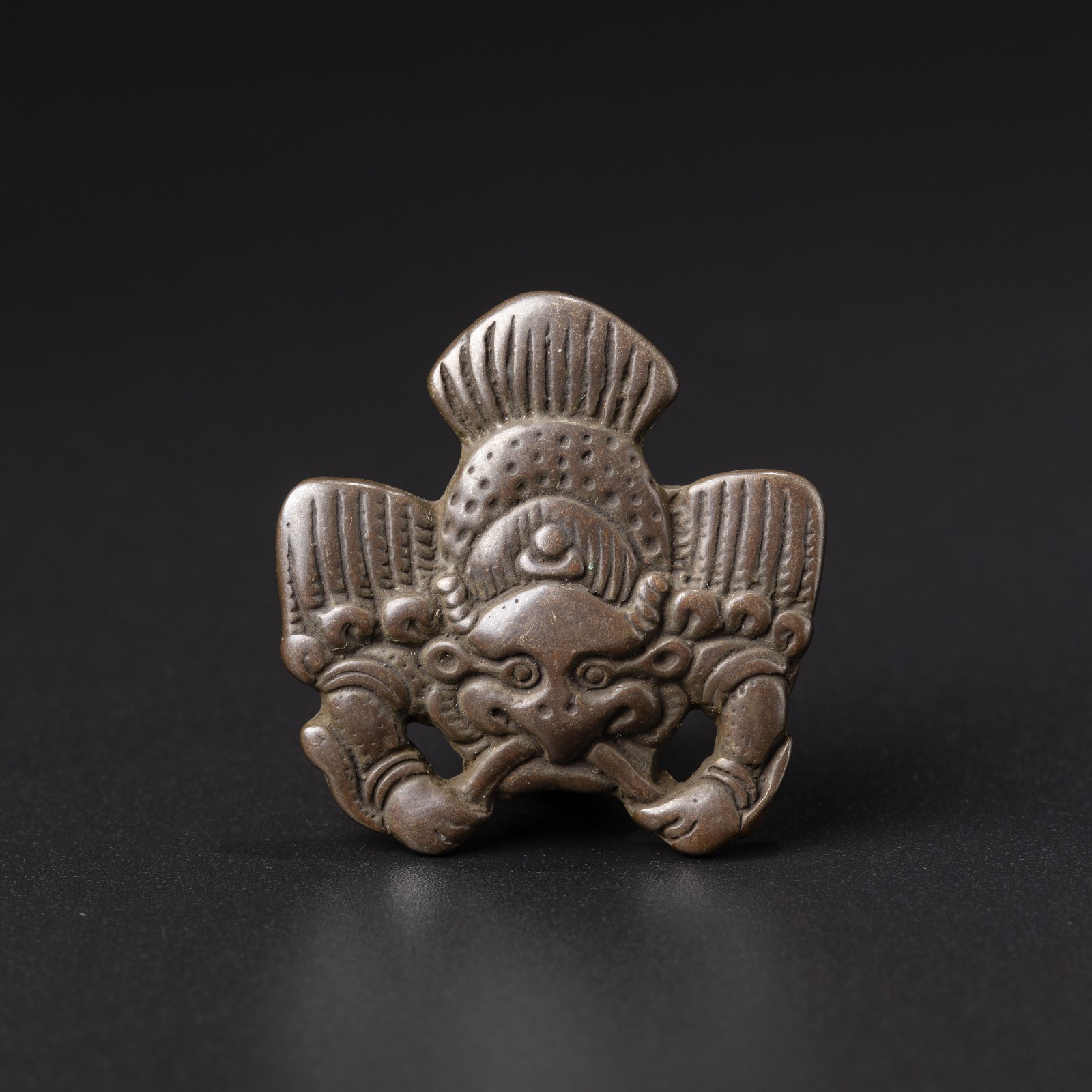 Antique Tibetan Bronze Redpoll Winged Garuda Amulet